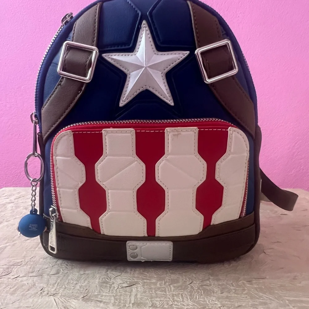 Loungefly Marvel Captain America Costume Mini Backpack Shield Design RARE